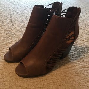 Rampage Vida Peep Toe Cutout Booties